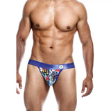 Sexy multi-coloured male hipster thong with elastic waistband - large - peaches and screams