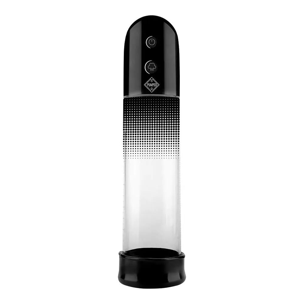 Shots 11.5 inch automatic vibrating penis pump clear silicone - peaches and screams