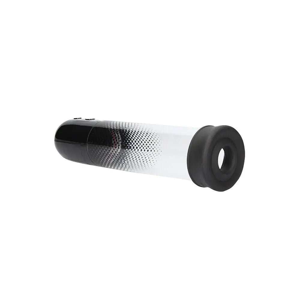 Shots 11.5 inch automatic vibrating penis pump clear silicone - peaches and screams