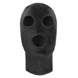 Shots black velvet mask with eye and mouth openings - peaches and screams