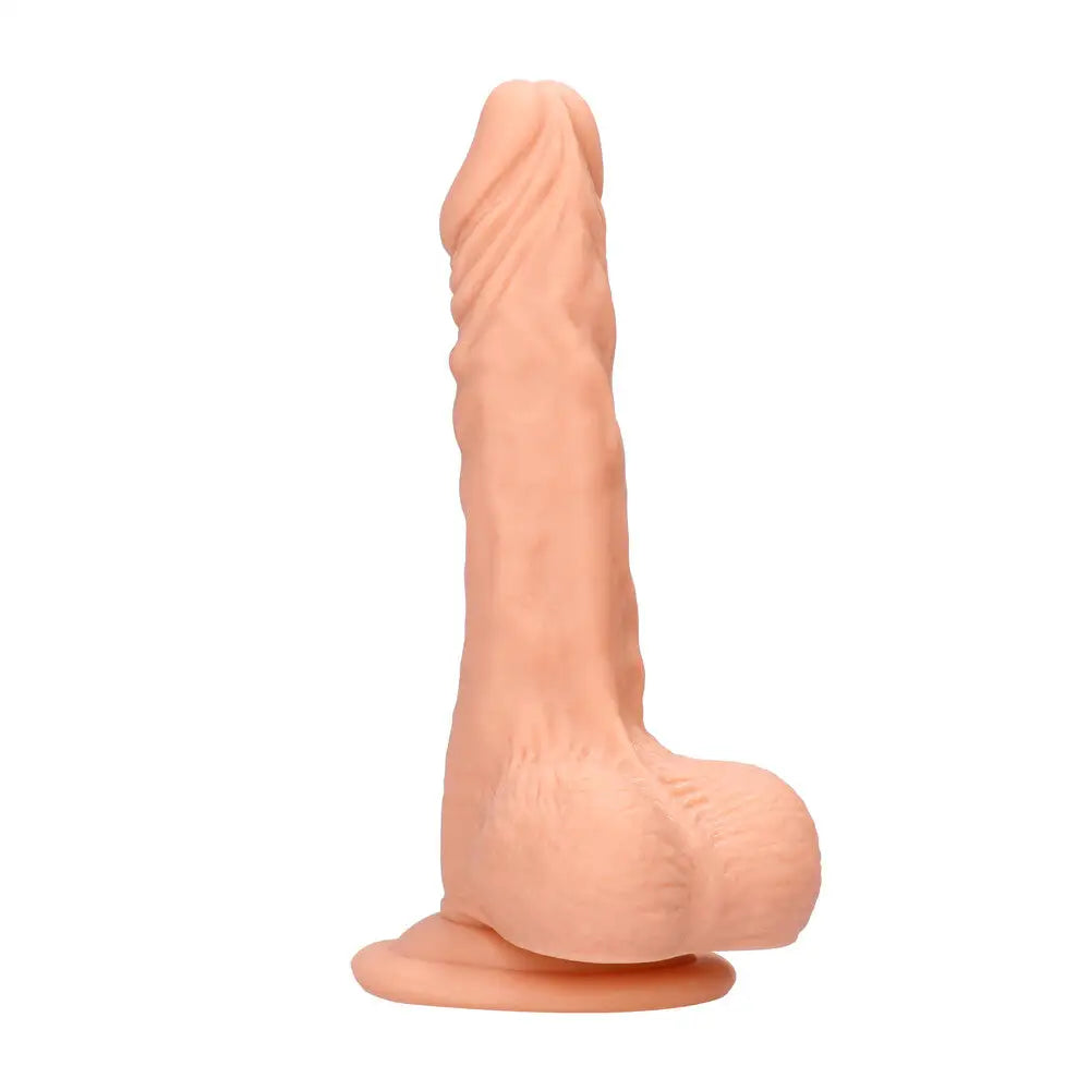 Shots flesh pink realistic dildo with suction cup and balls - peaches and screams