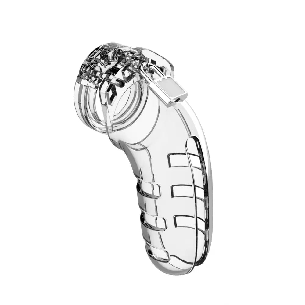 Shots male clear 5.5 inch chastity cage with padlock - peaches and screams