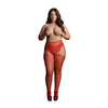 Shots nylon red plus size suspender stockings uk 14 to 20 - peaches and screams