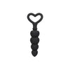 Shots silicone black anal beads with finger loop 6 inch - peaches and screams