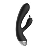 Shots silicone black rechargeable rabbit vibrator - peaches and screams