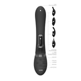Shots silicone black rechargeable rabbit with interchangeable heads - peaches and screams