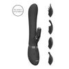 Shots silicone black rechargeable rabbit with interchangeable heads - peaches and screams