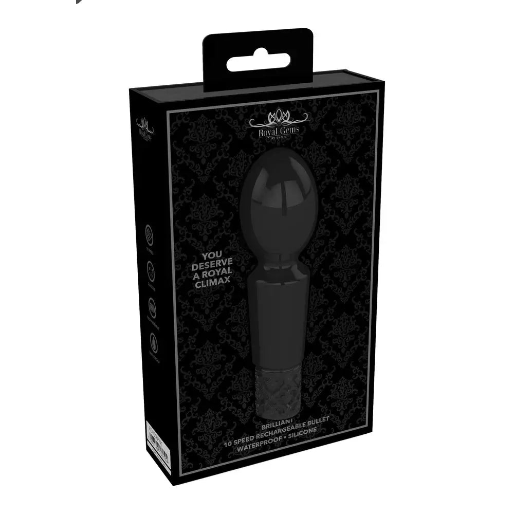 Shots silicone black royal gems rechargeable bullet vibrator - peaches and screams