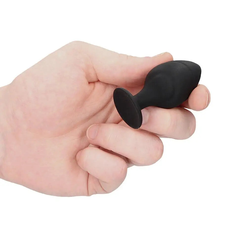 Shots silicone black swirled tapered tip butt plug set - peaches and screams