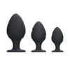 Shots silicone black swirled tapered tip butt plug set - peaches and screams