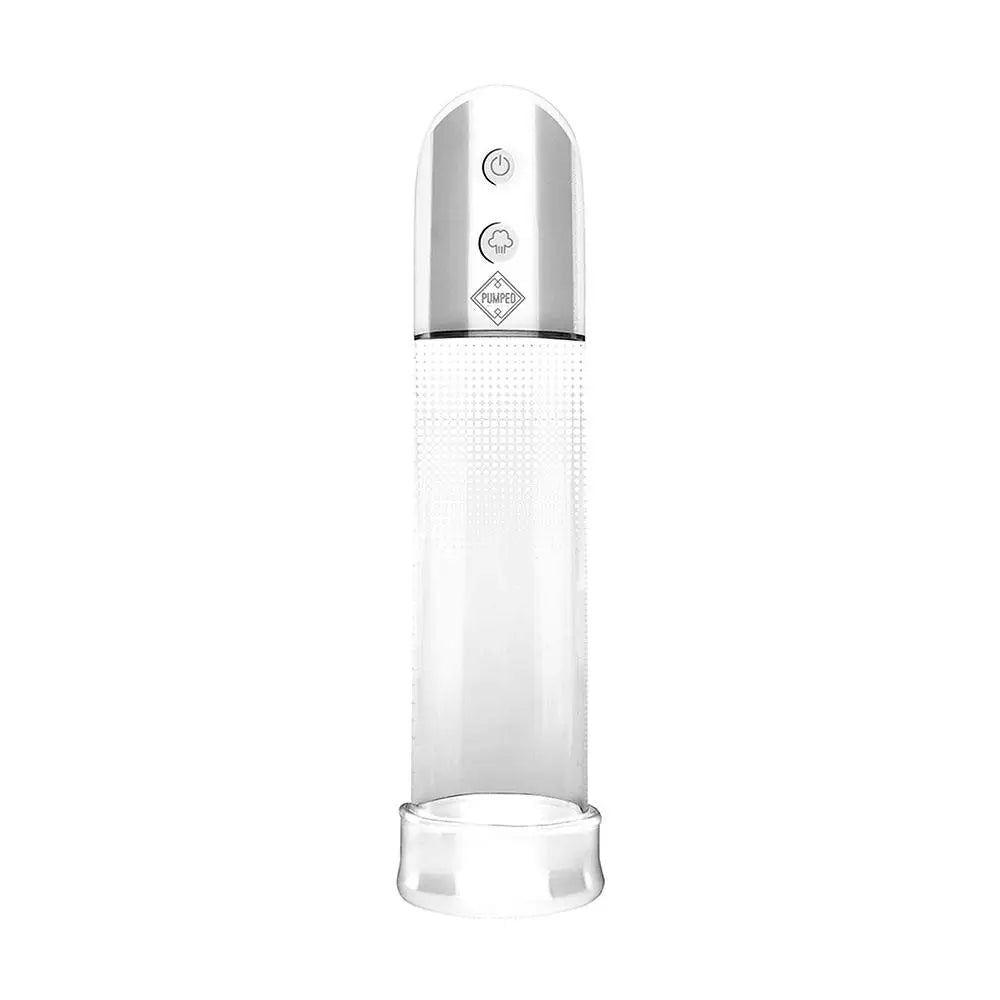 Shots silicone clear automatic vibrating penis pump 12 inch - peaches and screams