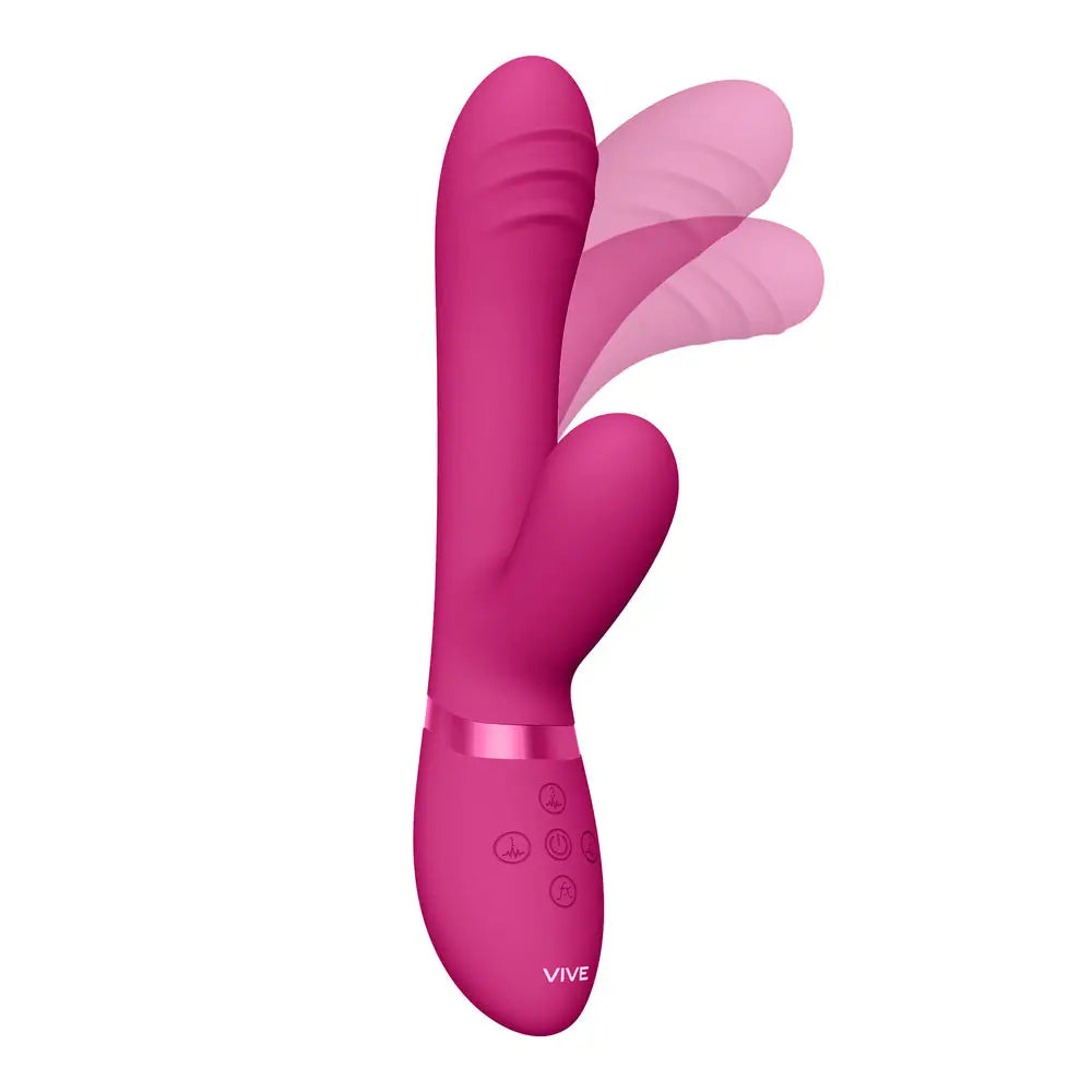 Shots silicone pink rechargeable rabbit triple action vibrator - peaches and screams