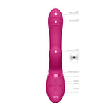 Shots silicone pink rechargeable rabbit triple action vibrator - peaches and screams