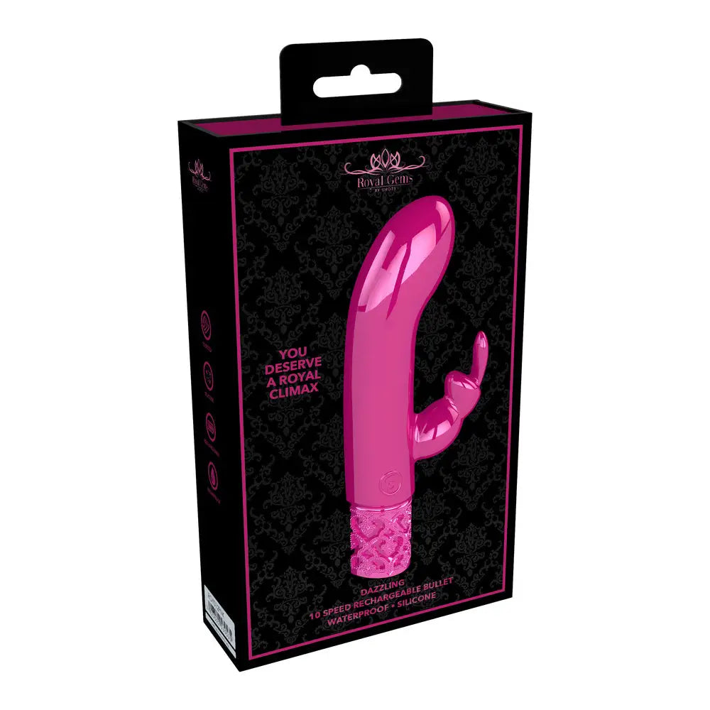 Shots silicone pink rechargeable rabbit vibrator - peaches and screams