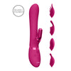 Shots silicone pink rechargeable rabbit with interchangeable heads - peaches and screams