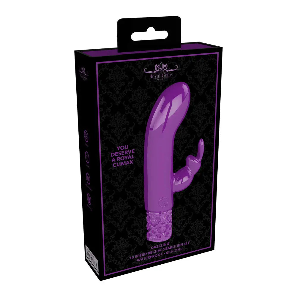 Shots silicone purple rechargeable mini rabbit vibrator - peaches and screams