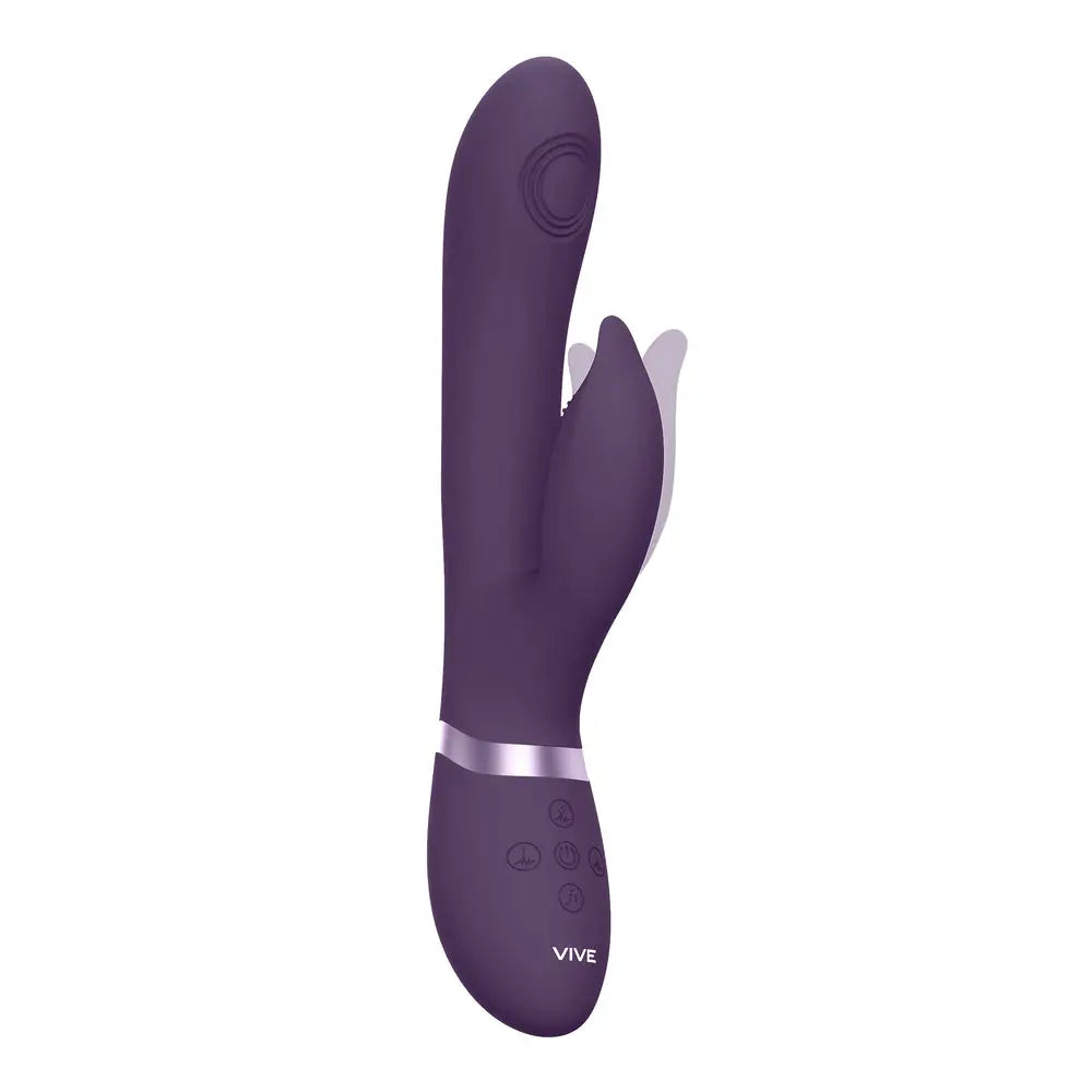Shots silicone purple rechargeable rabbit triple action vibrator - peaches and screams