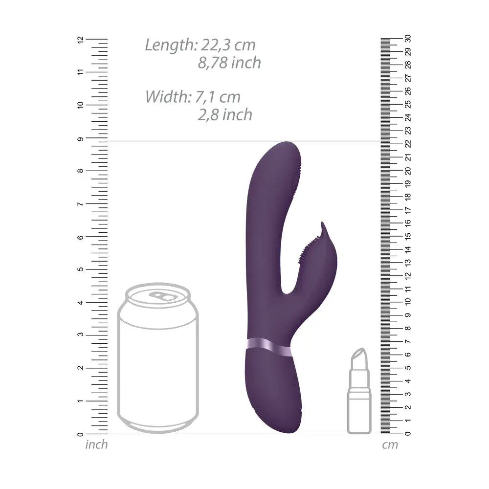 Shots silicone purple rechargeable rabbit triple action vibrator - peaches and screams