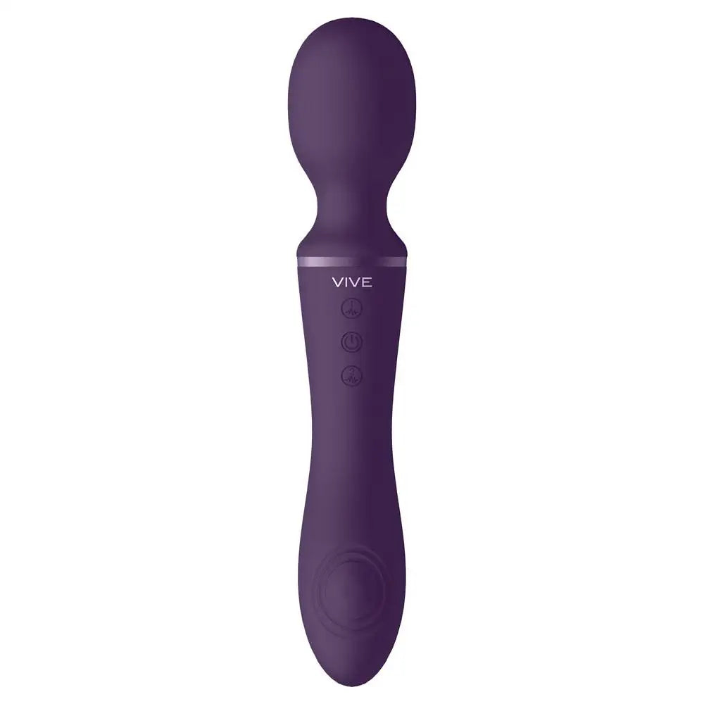 Shots silicone purple rechargeable wand massager double ended - peaches and screams