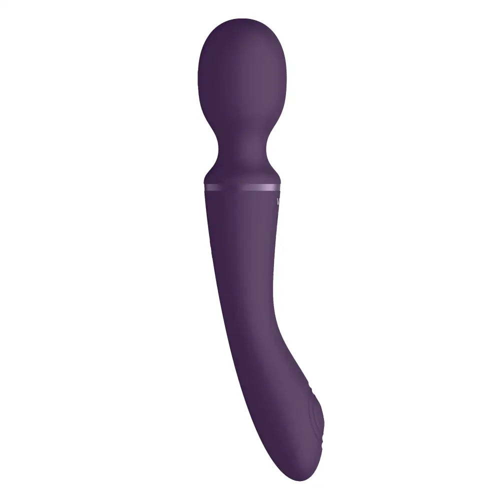 Shots silicone purple rechargeable wand massager double ended - peaches and screams