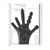 Shots stretchy silicone black stimulation glove for foreplay - peaches and screams