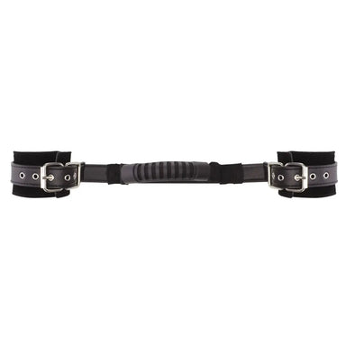 Shots Toys Black Adjustable Leather Handcuffs with Buckles - Peaches and Screams