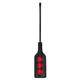 Shots toys black leather 12 inch heart bondage crop - peaches and screams