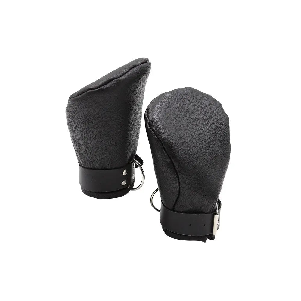 Shots toys black neoprene lined mittens for puppy play - peaches and screams