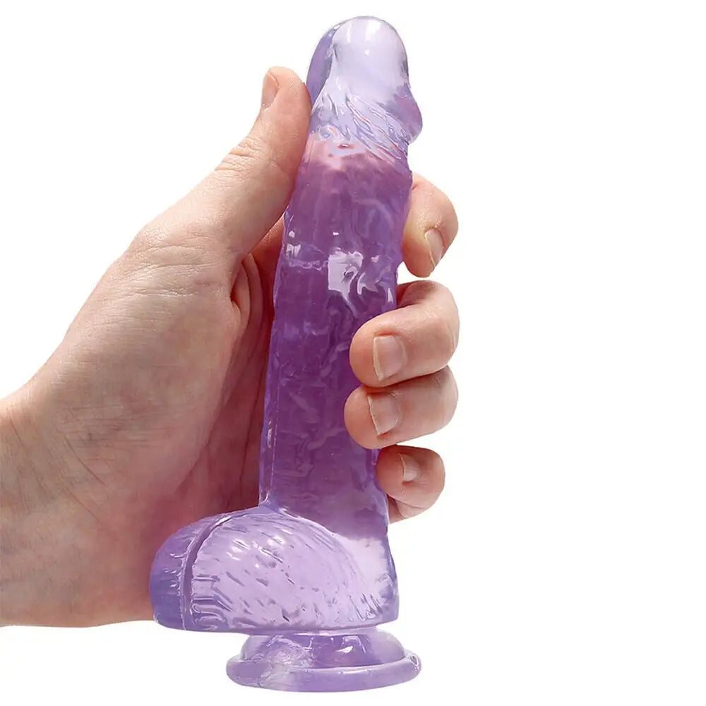Shots toys purple realistic dildo with suction cup 6.7 inch - peaches and screams
