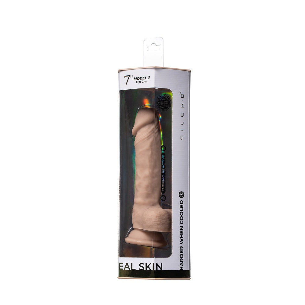 Silexd 7 inch liquid silicone dildo with suction cup - realistic dildos peaches and screams