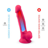 Silexd 7 inch realistic silicone dual density dildo with suction cup and balls pink - realistic dildos peaches and screams