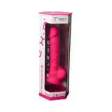 Silexd 7 inch realistic silicone dual density dildo with suction cup and balls pink - realistic dildos peaches and screams