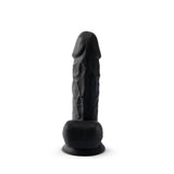 Silexd 8.5 inch realistic silicone dual density girthy dildo with suction cup with balls black - realistic dildos peaches and screams