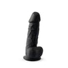 Silexd 8.5 inch realistic silicone dual density girthy dildo with suction cup with balls black - realistic dildos peaches and screams