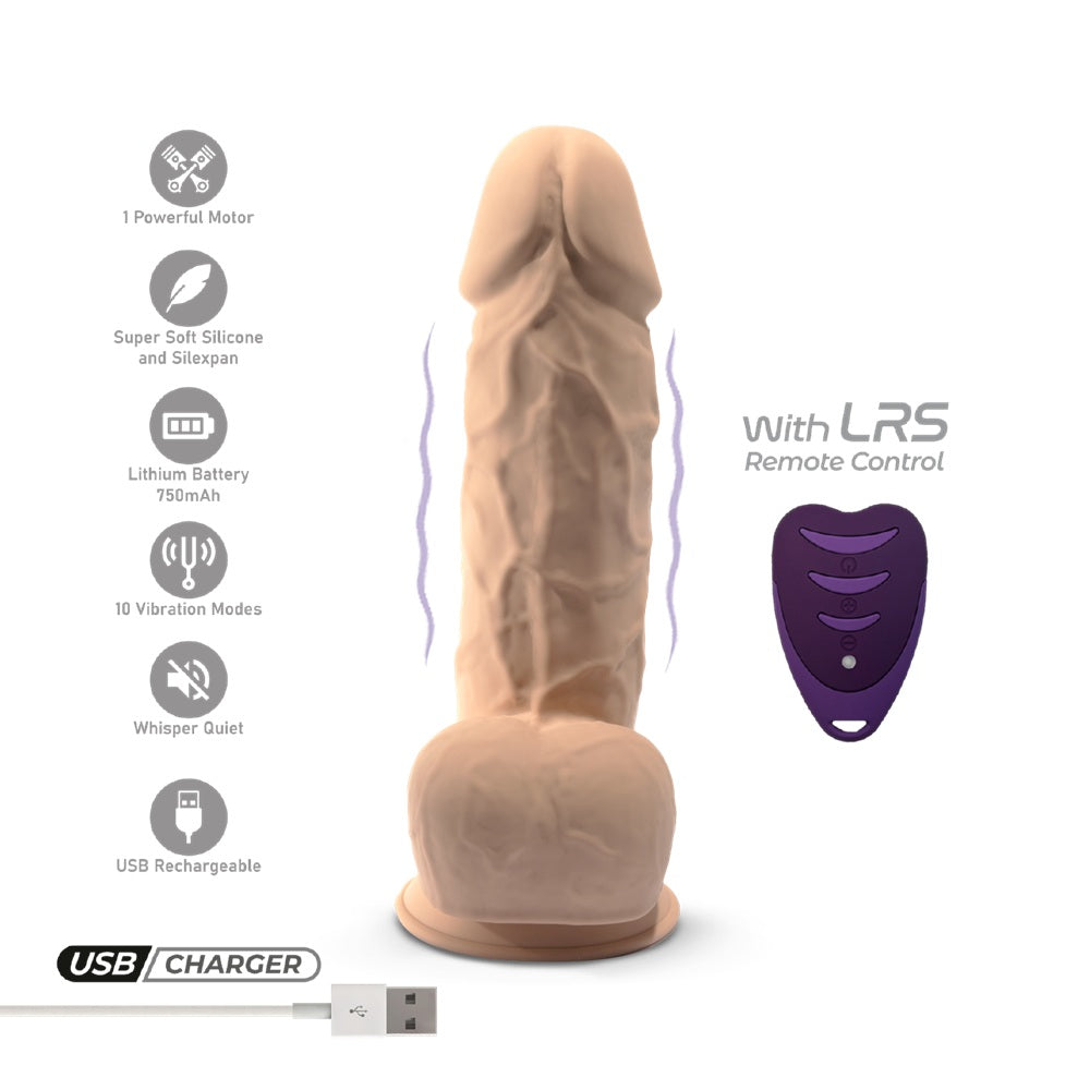 Silexd 8.5 inch remote dildo dual density super soft silicone - suction cup dildos peaches and screams