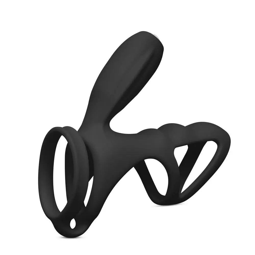 Silicone Black Bendable Vibrating Cock Ring and Clit Stim - Peaches and Screams
