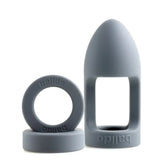 Silicone super stretchy grey penis sleeve for girth and stamina - peaches and screams