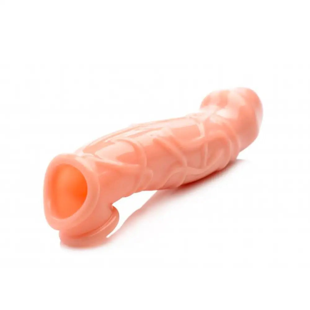 Size matters flesh pink 9 inch realistic veined penis sleeve - peaches and screams