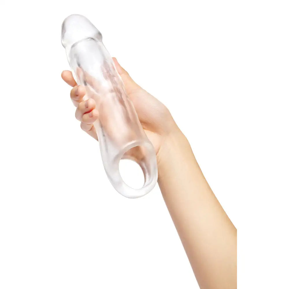 Size up clear penis 3 inch extender for visual stimulation - peaches and screams