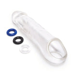 Size up clear penis 3 inch extender for visual stimulation - peaches and screams