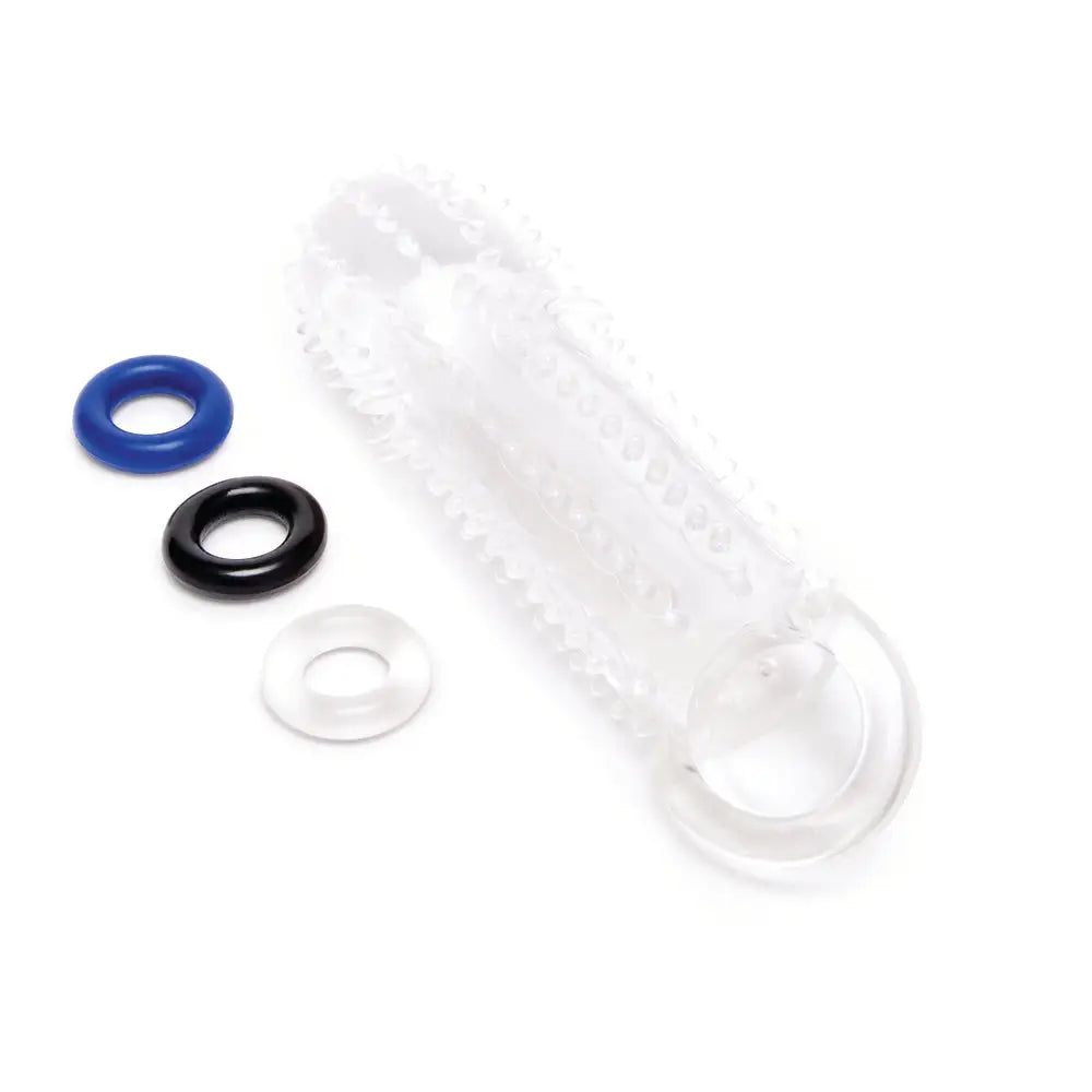 Size up clear textured 1.5 inch extender for added length - peaches and screams