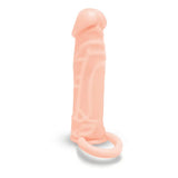 Size up silicone realistic 1 inch extender for girth - peaches and screams