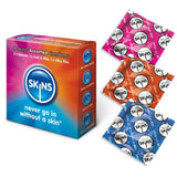 Skins assorted lubricated natural condoms 4 pack - peaches and screams