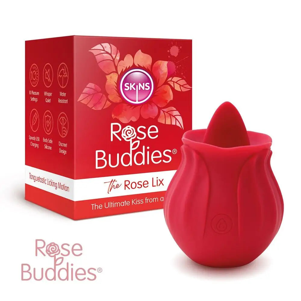 Skins silicone red rechargeable clitoral massager - peaches and screams