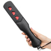 Sportsheets leather black heart paddle for spanking play - peaches and screams