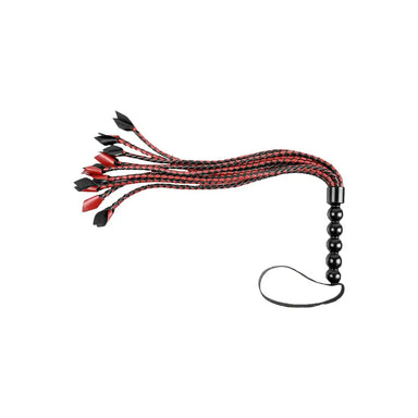 Sportsheets Saffron Braided Red Leather Bdsm Flogger - Peaches and Screams