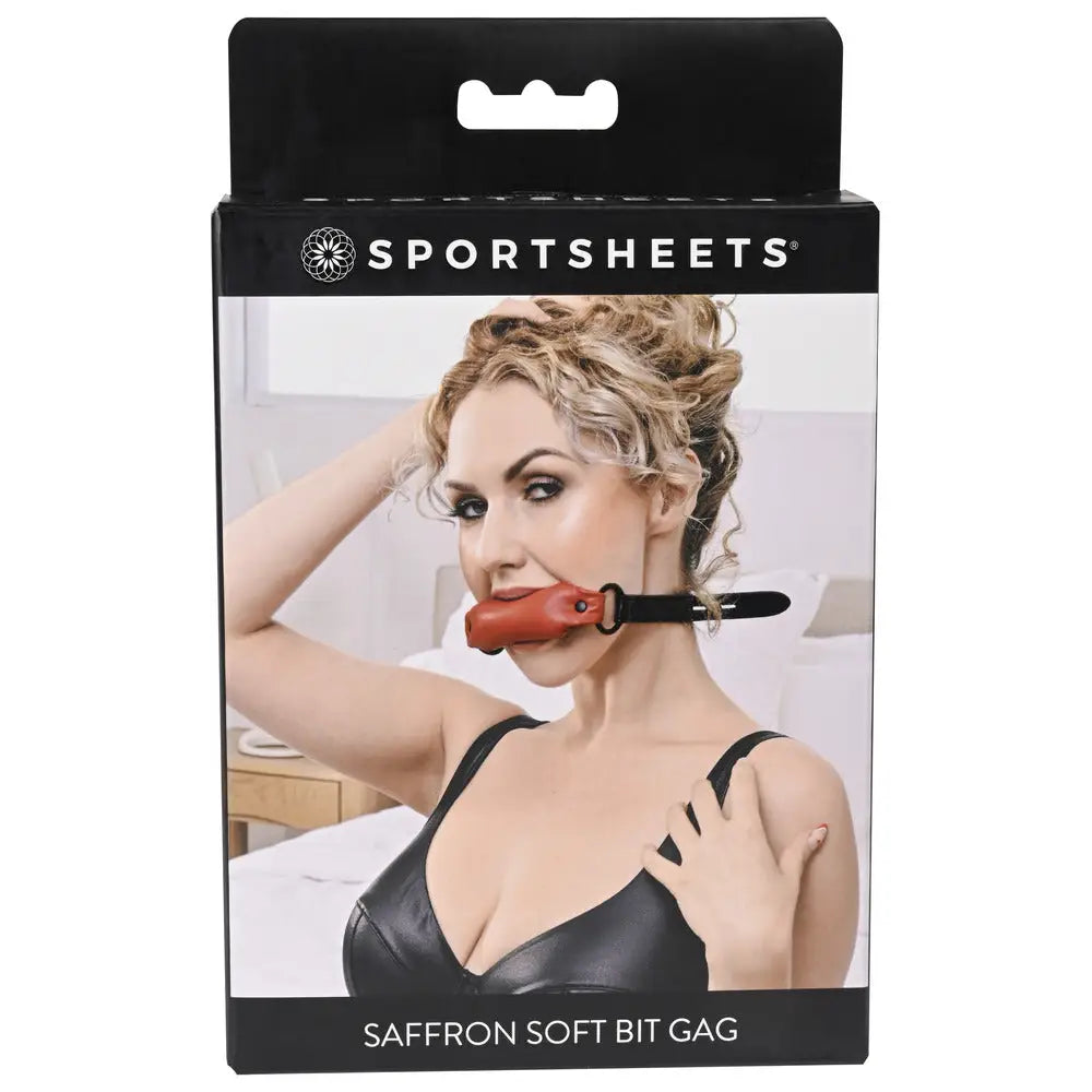 Sportsheets Saffron Soft Leather Red Bondage Gag - Peaches and Screams