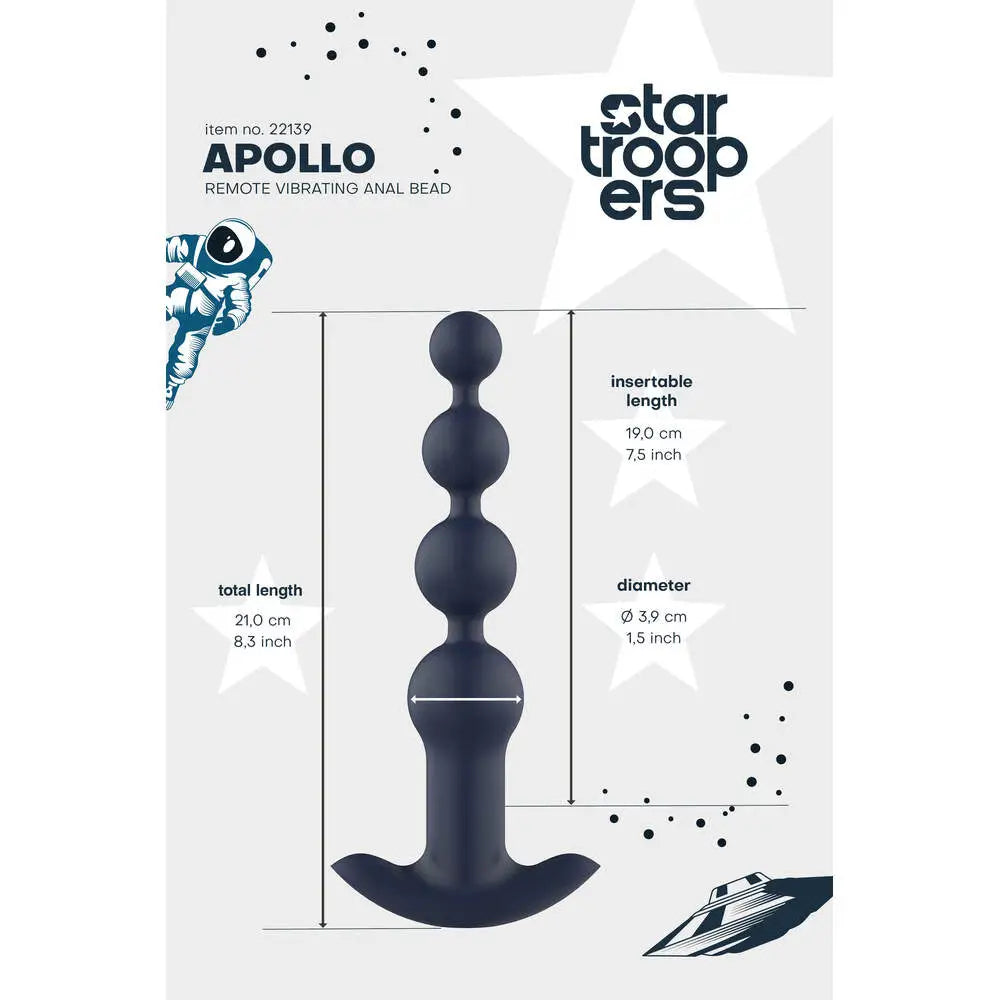 Startroopers Apollo Remote Vibrating Anal Beads - Peaches and Screams