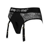 Strap on me black diva large harness lingerie for women - peaches and screams