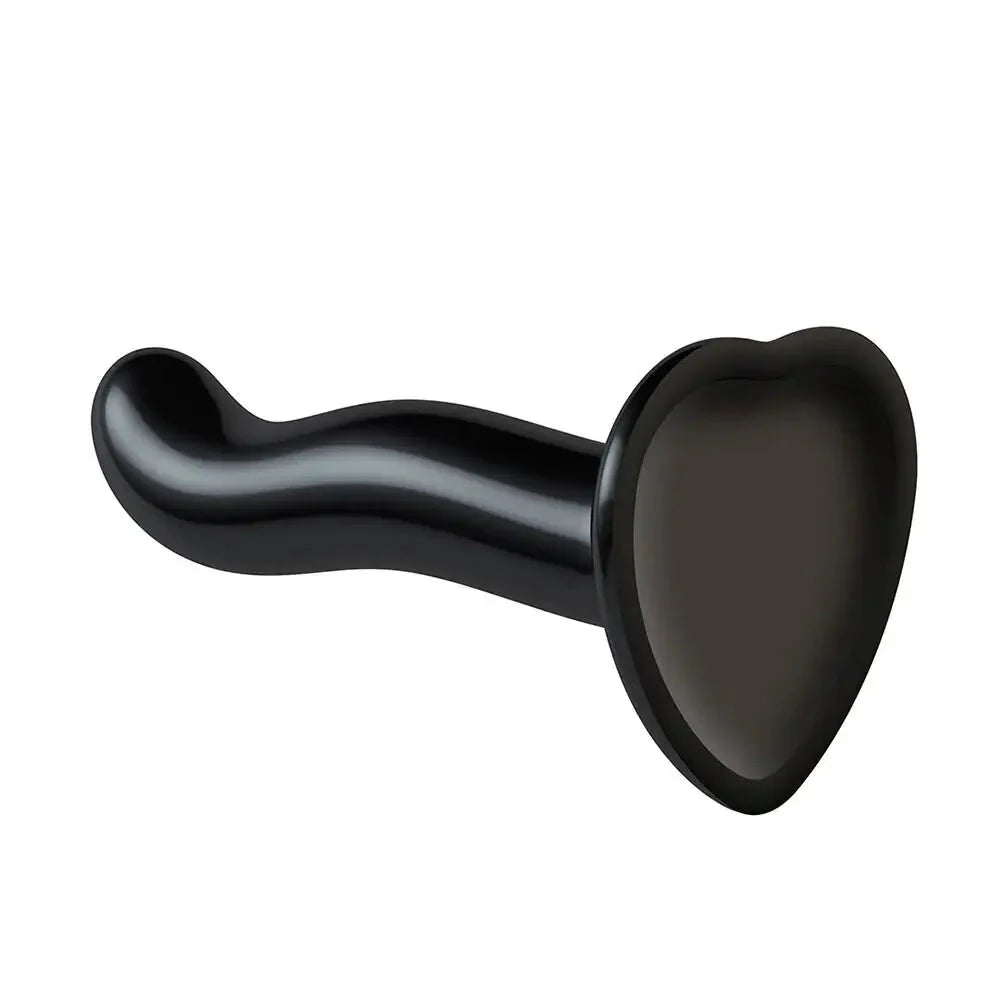 Strap on me Silicone Black Small Curved Strap-on Dildo - Peaches and Screams